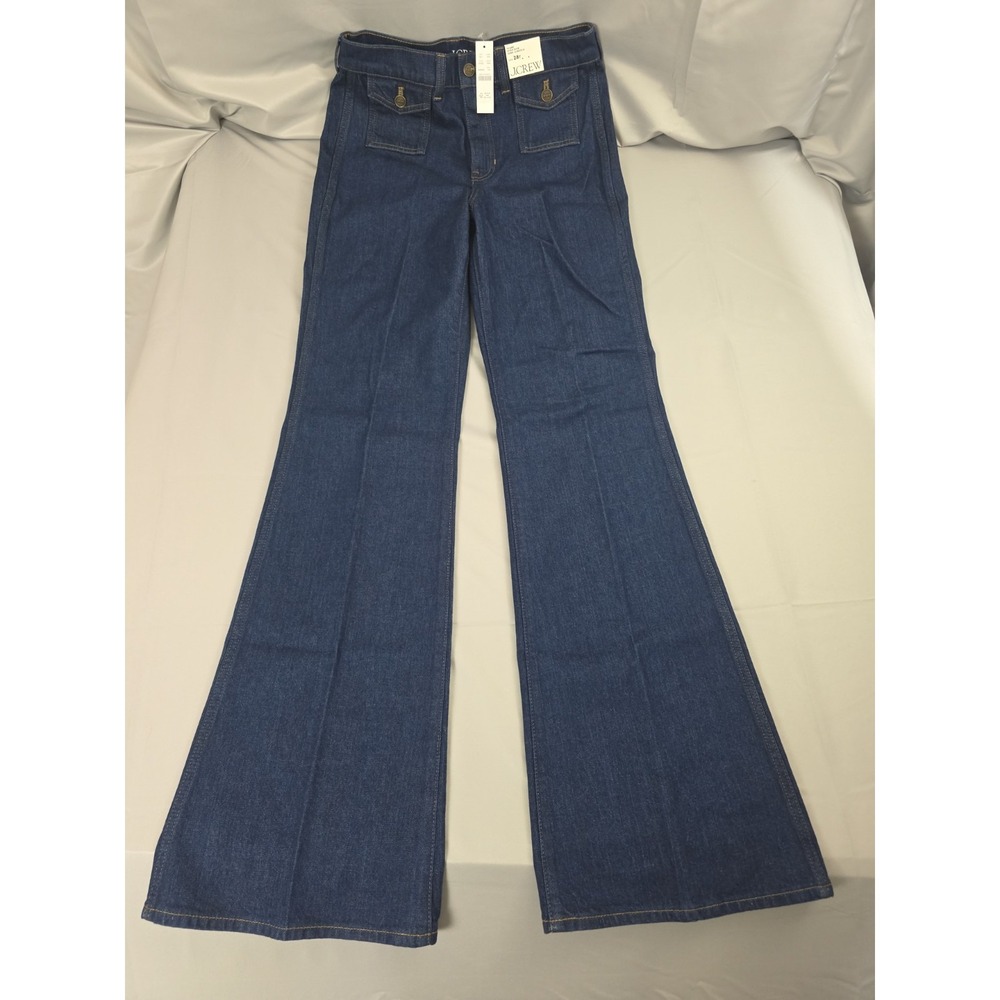J.Crew Vintage Flare Jean With Flap Pockets CN350 Rinse Wash NWT Women's 28Tall